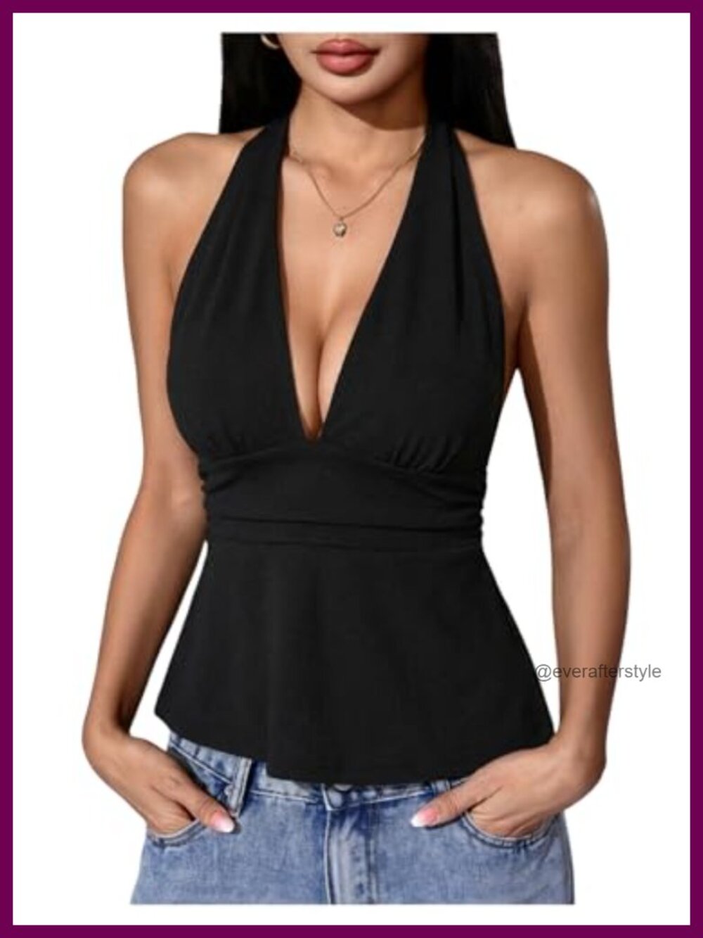 Milumia Polka Dots Halter Top Sleeveless Peplum Tank Top Women's Tie Knot Back